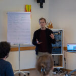 Martin Lenz holding a presentation during the company retreat